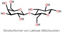 Strukturformel von Laktose